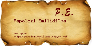 Papolczi Emiliána névjegykártya