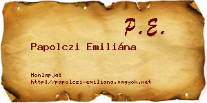 Papolczi Emiliána névjegykártya